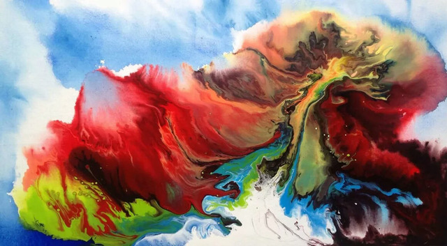 Artist Jinsheng You. 'Dance Of Colors 327' Artwork Image, Created in 2017, Original Painting Oil. #art #artist