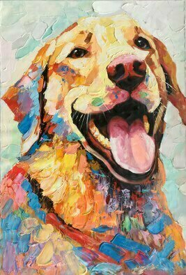 Jinsheng You: 'dog abstract 1229', 2023 Acrylic Painting, Animals. I d like to express my emotion with vibrant colors and unique brush. This is an originalabstract oil painting on canvas, it is one- of- kind, i have got it done recently.PLEASE KEEP THAT IN MIND: ALL MY PAINTINGS VIEWED IN PERSON MORE BEAUTIFUL THAN THE IAMGES BECAUSE ...