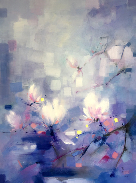 Artist Jinsheng You. 'Floral 287' Artwork Image, Created in 2019, Original Pastel Oil. #art #artist