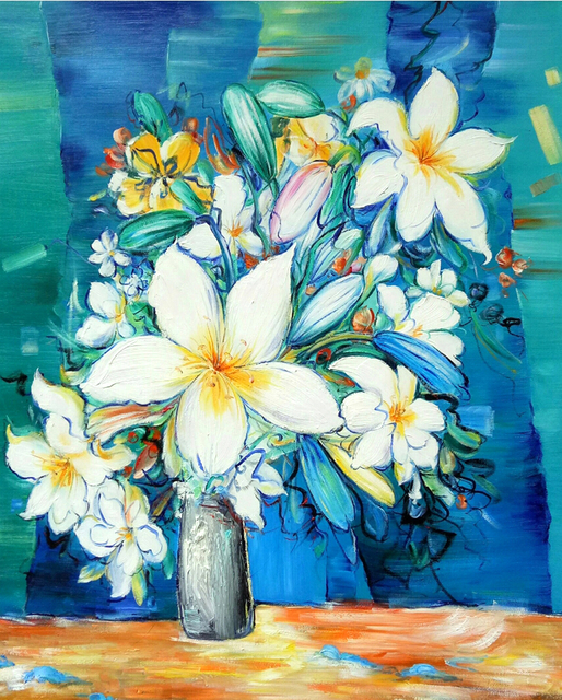 Artist Jinsheng You. 'Floral 582' Artwork Image, Created in 2019, Original Painting Oil. #art #artist