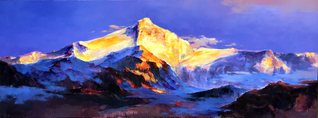 Artist Jinsheng You. 'Splendid Golden Mountain 246' Artwork Image, Created in 2019, Original Pastel Oil. #art #artist