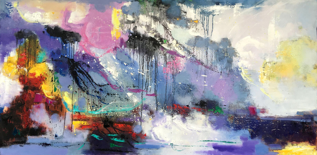 Artist Jinsheng You. 'Vibrant Colors Abstract 113' Artwork Image, Created in 2020, Original Painting Acrylic. #art #artist