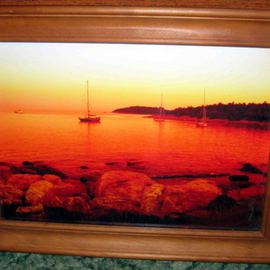 Boats At Red Island Croatia Canvas Artwork, Andrew Young