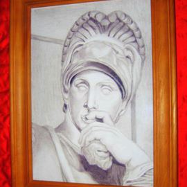 PORTRAIT OF GUILIANO MEDICI   bw artwork print pencil style By Andrew Young