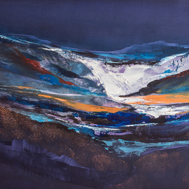 Nicholas Down: 'Meltwater', 2014 Oil Painting, Abstract Landscape. Artist Description:  Oil on Gesso Panel                                            ...
