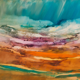 Nicholas Down Artwork Primavera, 2016 Oil Painting, Abstract Landscape