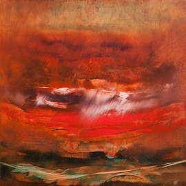 Nicholas Down: 'Running Flame', 2009 Oil Painting, Abstract Landscape. Artist Description:   Oil ln Gesso                  ...