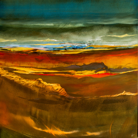 Nicholas Down: 'Western Solitude', 2015 Oil Painting, Abstract Landscape. Artist Description:  Oil on Gesso Panel                                                                                   ...