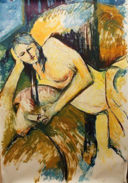 Artist Yuming Zhu. 'CP On Phone Cezanne' Artwork Image, Created in 2010, Original Pastel. #art #artist