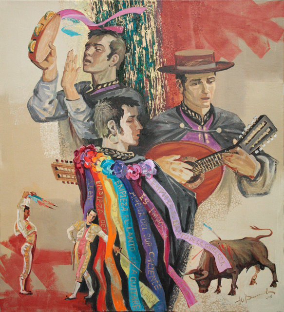 Artist Yuri Vasiliev. 'Spanish Trio' Artwork Image, Created in 2011, Original Painting Oil. #art #artist