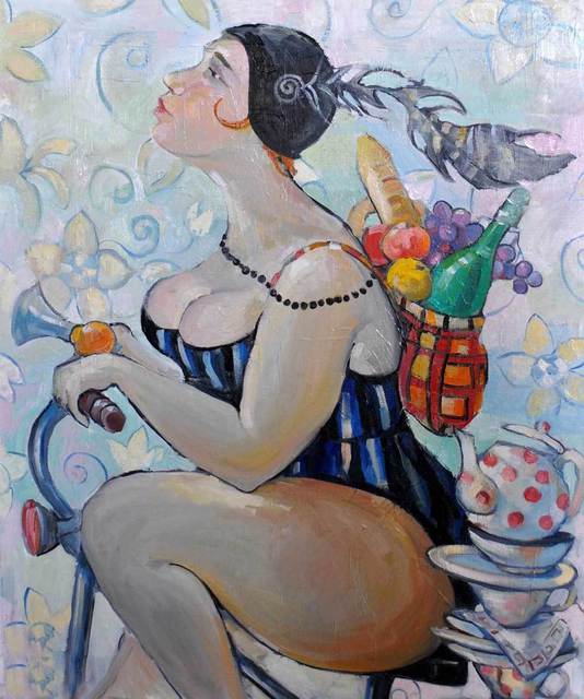 Anastasia Zakharova  'Picnic', created in 2011, Original Painting Oil.
