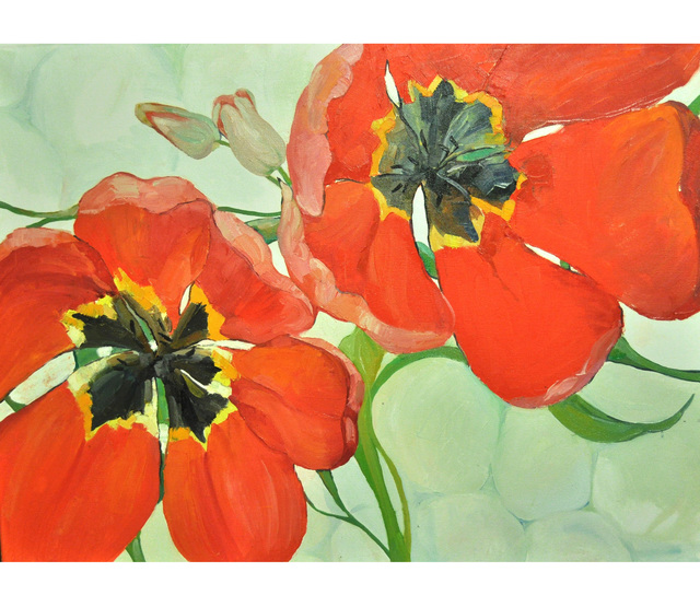 Anastasia Zakharova  'Tulips', created in 2010, Original Painting Oil.