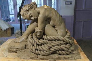 Zamin Sangtarash: 'wrung', 2018 Clay Sculpture, People. It s about women in my part of the world: ...