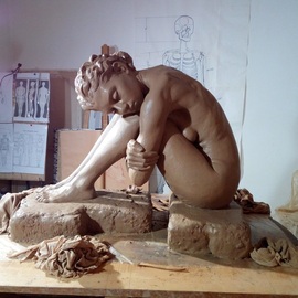 Zamin Sangtarash: 'wrung during the process', 2018 Clay Sculpture, People. Artist Description: Women ...