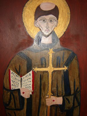 Costanza Zappa: 'Saint Francis', 2016 Oil Painting, Spiritual.   st. francis with the stigmates      ...