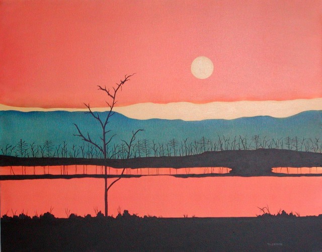Artist Terry Zarate. 'The Setting Sun' Artwork Image, Created in 2004, Original Painting Oil. #art #artist