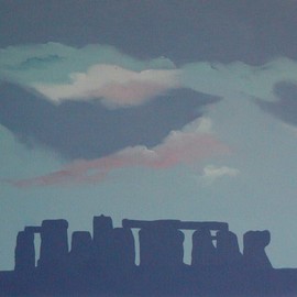 Terry Zarate: 'stonehenge', 1992 Oil Painting, History. Artist Description: I was so excited to be going to England to see Stonehenge, a dream of mine since I was a child.  It didn t disappoint at all.  There is definitely some energy there.  You can t help but feel it. ...