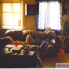 Rickie Dickerson: 'Bohemian Rhapsody', 2001 Color Photograph, Abstract. Artist Description:   Several ( like a million) years ago I took this photo of my girl sleeping. I think it has a wonderful feel. Do you like the canvas being used as a window covering? True Bohemia.  ...