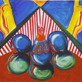 Rickie Dickerson: 'Bowling', 2000 Oil Painting, Abstract. 