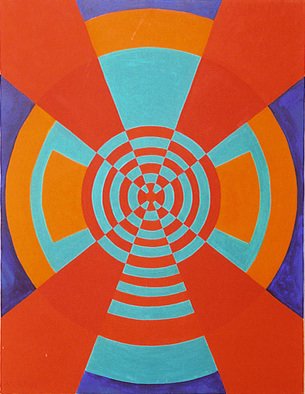 Rickie Dickerson: 'Bullseye', 2000 Oil Painting, Geometric.   I was a draftsperson. . .  ...