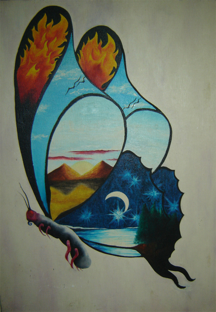 Artist Rickie Dickerson. 'Elemental Butterfly' Artwork Image, Created in 1978, Original Digital Other. #art #artist