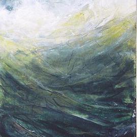Rickie Dickerson: 'Forbidding Seas', 2004 Acrylic Painting, Landscape. 