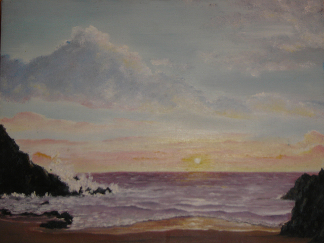 Artist Rickie Dickerson. 'Lavender Beach' Artwork Image, Created in 1996, Original Digital Other. #art #artist