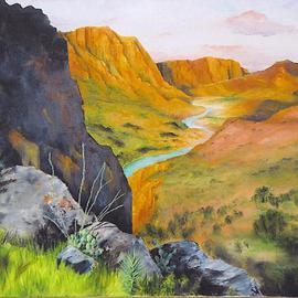 Rickie Dickerson: 'Rio Grande', 1998 Oil Painting, Landscape. 