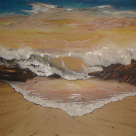 Rickie Dickerson: 'Seascape', 1994 Oil Painting, Seascape. Artist Description: This was one of my seascape attempts. I learned to paint by copying photographs. . . they never looked too much like the photos. . . ...