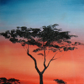 Rickie Dickerson: 'Umbelli Tree', 1995 Oil Painting, Landscape. Artist Description: This was another learner. . . in my 