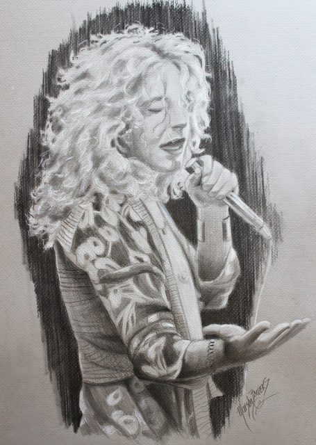 Marsha Bowers  'Sketch  Robert Plant', created in 2017, Original Paper.