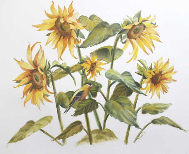 Marsha Bowers  'Sunflowers', created in 2021, Original Paper.