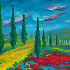 Zelie Alice: 'up hill', 2021 Acrylic Painting, Abstract Landscape. Artist Description: This work is on cotton paper   cotton paper  Weight of 280 g   mA2. High quality Professional grade acrylic paintings were used.													...