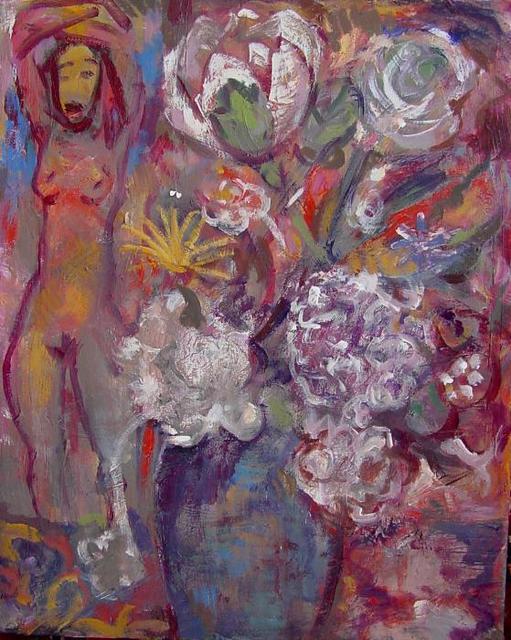 Artist Dana Zivanovits. 'FLOWERS AND FIGURE' Artwork Image, Created in 2001, Original Painting Other. #art #artist
