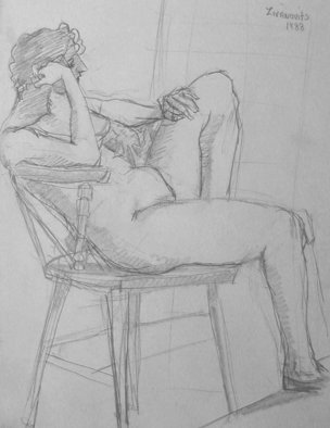 Dana Zivanovits: 'GRAPHITE NUDE STUDY', 1988 Pencil Drawing, nudes.  Graphite on acid free sketch paper- a signed and dated Zivanovits original. ...