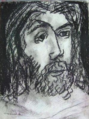 Dana Zivanovits: 'JESUS CHRIST', 1999 Charcoal Drawing, Christian.  Depiction of Christ in charcoal on acid free paper. A signed Zivanovits original. ...