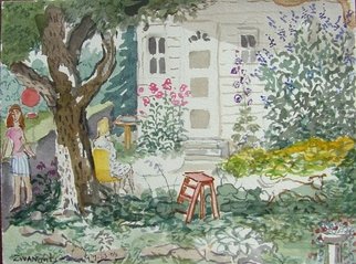 Dana Zivanovits: 'JULY SUN', 2006 Watercolor, Seasons.   Done on site in watercolor on Windsor and Newton all rag acid free watercolor paper- a signed and dated Zivanovits original ...