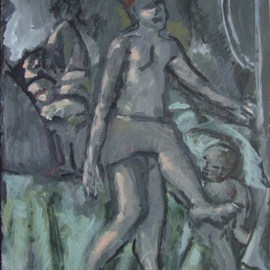 Dana Zivanovits: 'POTIPHARS WIFE', 2010 Acrylic Painting, nudes. Artist Description:      This is an acrylic painting on stretched canvas. Drawn from the OLD TESTAMENT.  A signed and dated Zivanovit's original.        ...