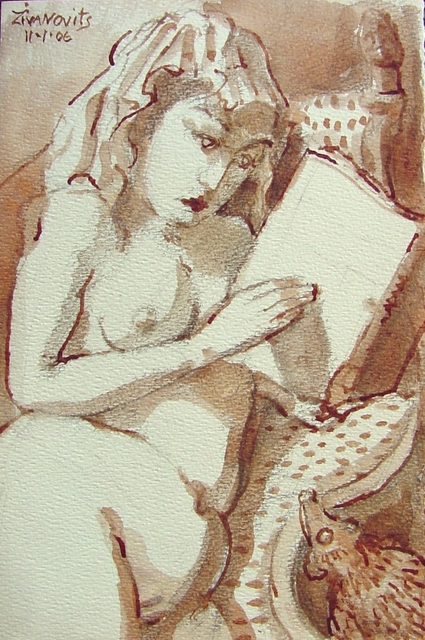 Dana Zivanovits  'READING', created in 2006, Original Painting Other.