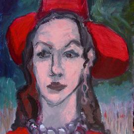 Dana Zivanovits: 'RED HAT', 2002 Acrylic Painting, Fashion. Artist Description:  Acrylic on streched Fredrix canvas- a signed Zivanovits original. ...
