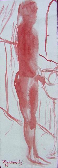 Dana Zivanovits  'RED NUDE', created in 1994, Original Painting Other.