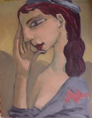 Dana Zivanovits: 'REFLECTION', 2000 Oil Painting, People.  Oil on Fredrix steched canvas- a signed Zivanovits original.  ...