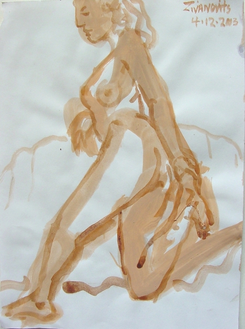 Artist Dana Zivanovits. 'STRETCHING NUDE' Artwork Image, Created in 2003, Original Painting Other. #art #artist