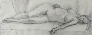 Dana Zivanovits: 'VANITY', 1992 Charcoal Drawing, nudes.   Charcoal on all cotton acid free Arches paper. A signed zivanovits original....