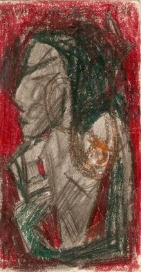 Dana Zivanovits: 'WILD CARD', 1988 Pastel, nudes.  Graphite and oil pastel on Arches all rag printing paper. A signed and dated Zivanovit's original. ...