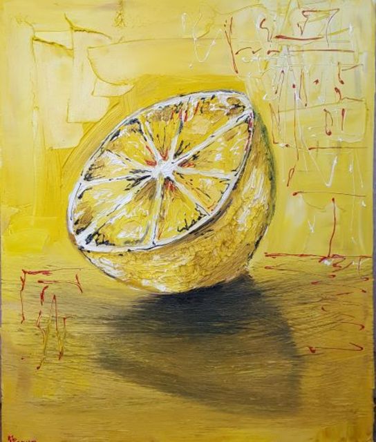 Artist Zlatka Yankova. 'Lemon' Artwork Image, Created in 2019, Original Painting Oil. #art #artist