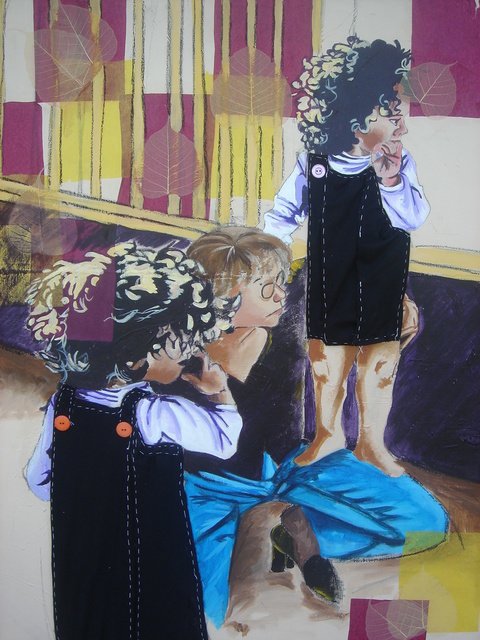 Zoraida Haibi  'Mother And Children', created in 2007, Original Collage.