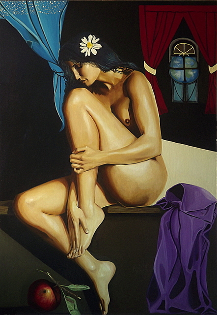 Andrea Zucca  'Eva', created in 2011, Original Painting Oil.