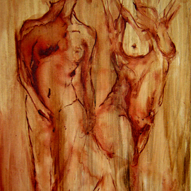 Zuzanna Kozlowska: 'Life Drawing', 2005 Acrylic Painting, Figurative. Artist Description: Original Acrylic.  Life drawing painted from observation of nude model ...