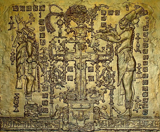 Artist Sigmund Sieminski. 'Mayan  Temple Of The Cross' Artwork Image, Created in 2011, Original Painting Other. #art #artist